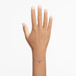 Swarovski Stilla Bracelet Round Cut, Purple, Rhodium Plated