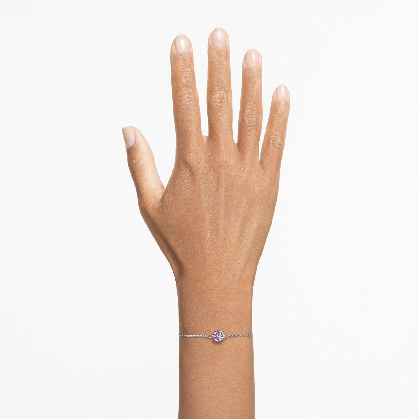 Swarovski Stilla Bracelet Round Cut, Purple, Rhodium Plated