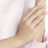 Swarovski Stone Ring White, Rhodium Plated