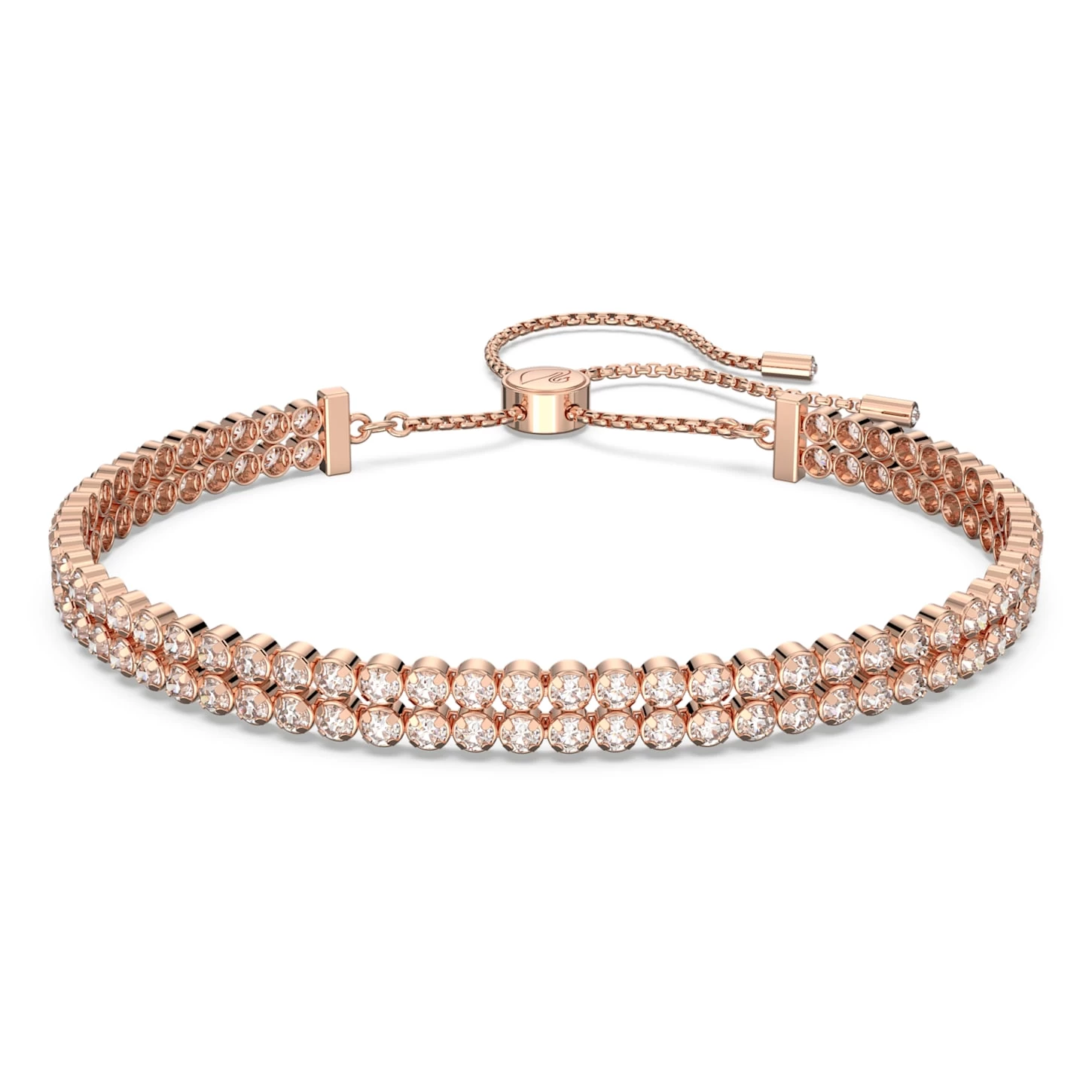 Swarovski Subtle Bracelet Round Cut, White, Rose Gold-tone Plated - Image 2
