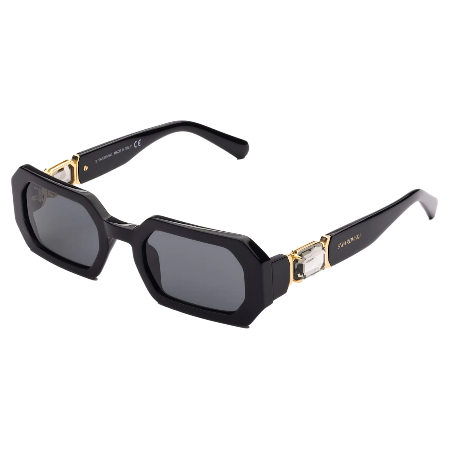 Swarovski Sunglasses Octagon Shape, SK0349 01A, Black - Image 2