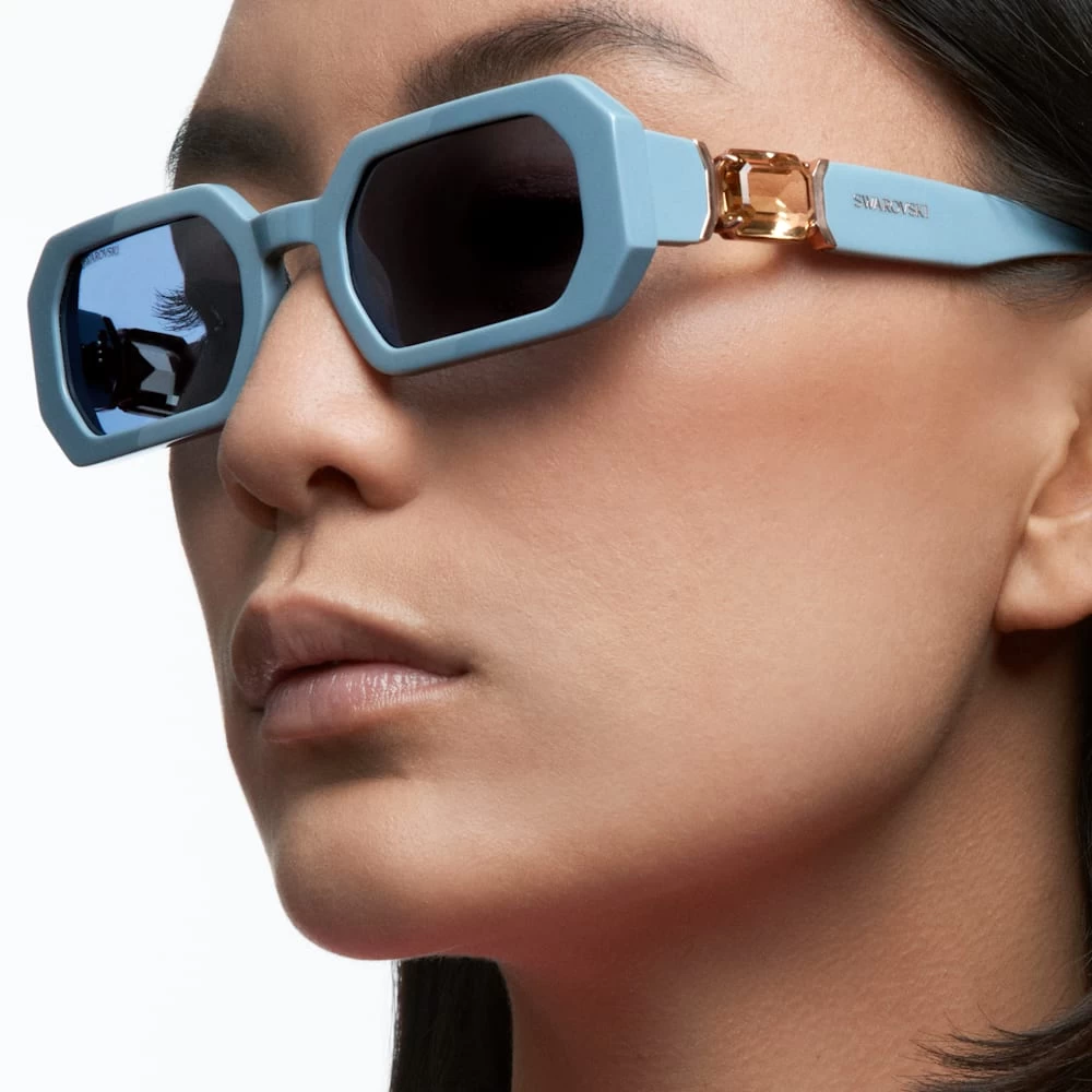 Swarovski Sunglasses Octagon Shape, SK0349 84V, Blue - Image 6