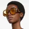 Swarovski Sunglasses Oversized, Octagon Shape, SK0375 52G, Brown