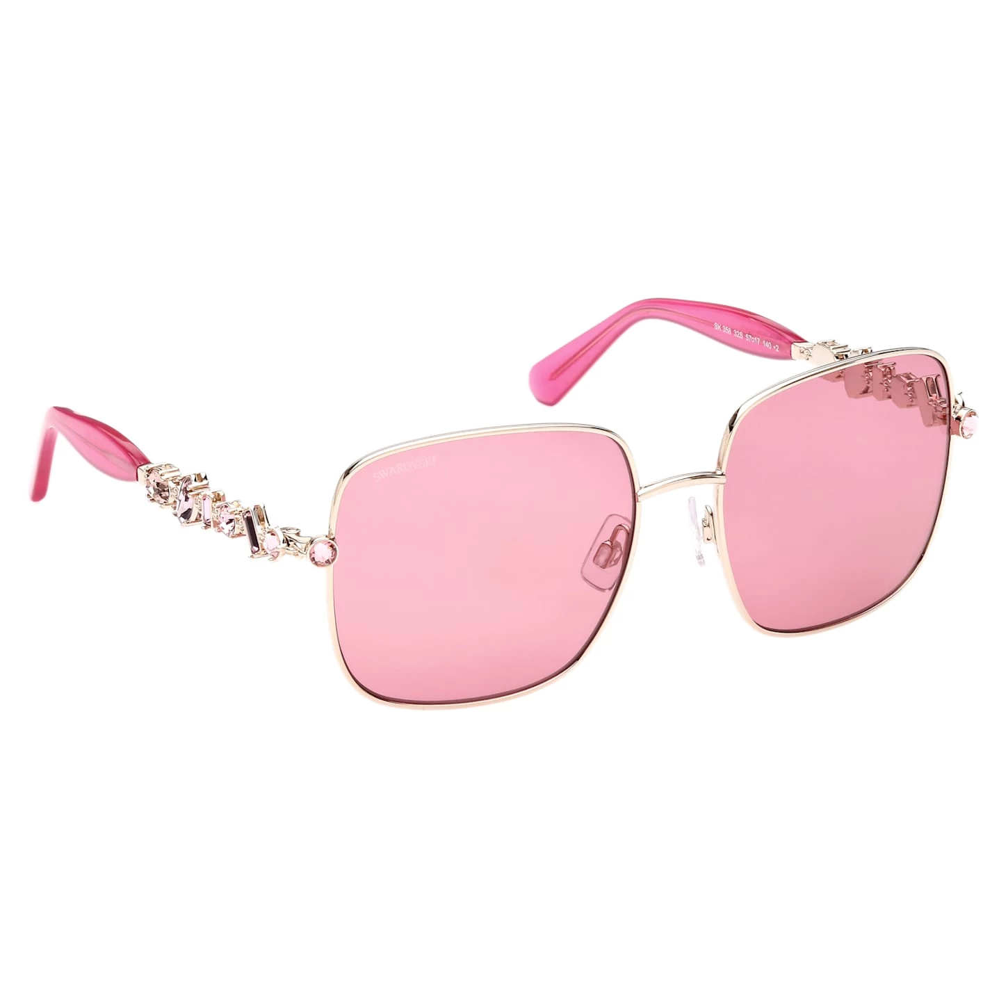 Swarovski Sunglasses Square Shape, SK0358 32S, Pink - Image 9