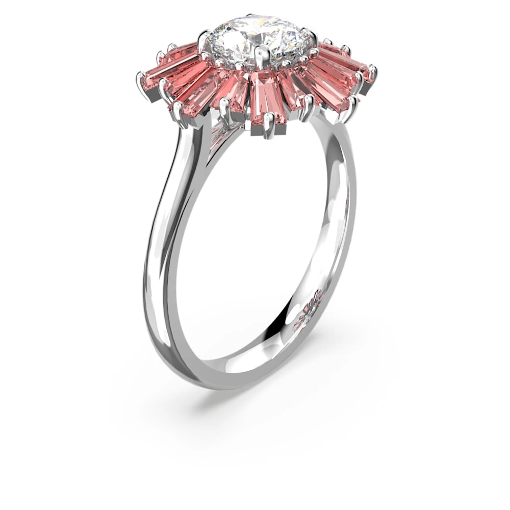 Swarovski Sunshine Ring Mixed Cuts, Sun, Pink, Rhodium Plated - Image 4