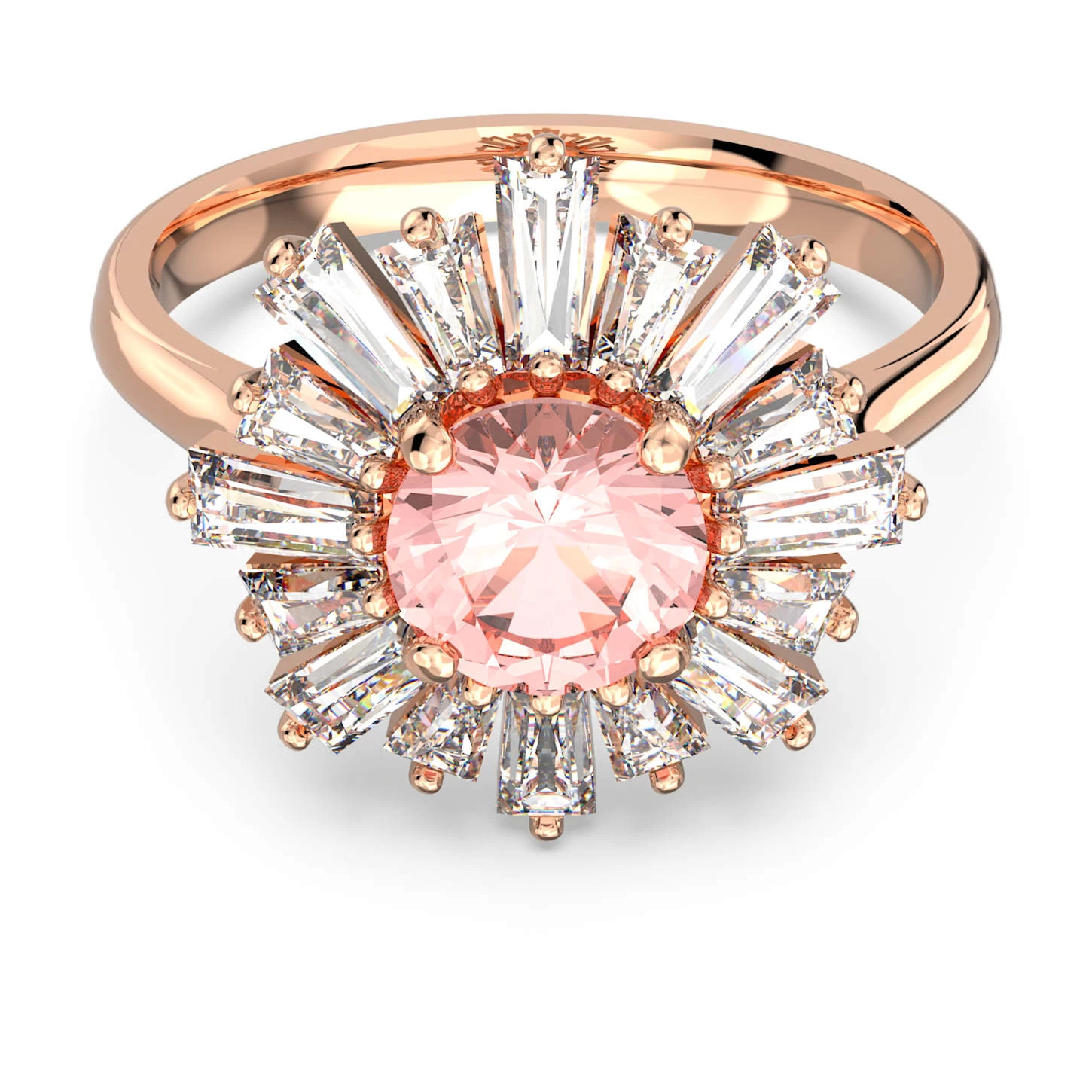Swarovski Sunshine Ring Mixed Cuts, Sun, Pink, Rose Gold-tone Plated - Image 2