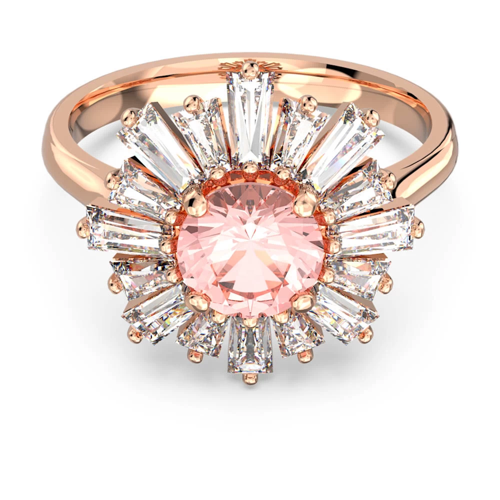 Swarovski Sunshine Ring Mixed Cuts, Sun, Pink, Rose Gold-tone Plated - Image 5
