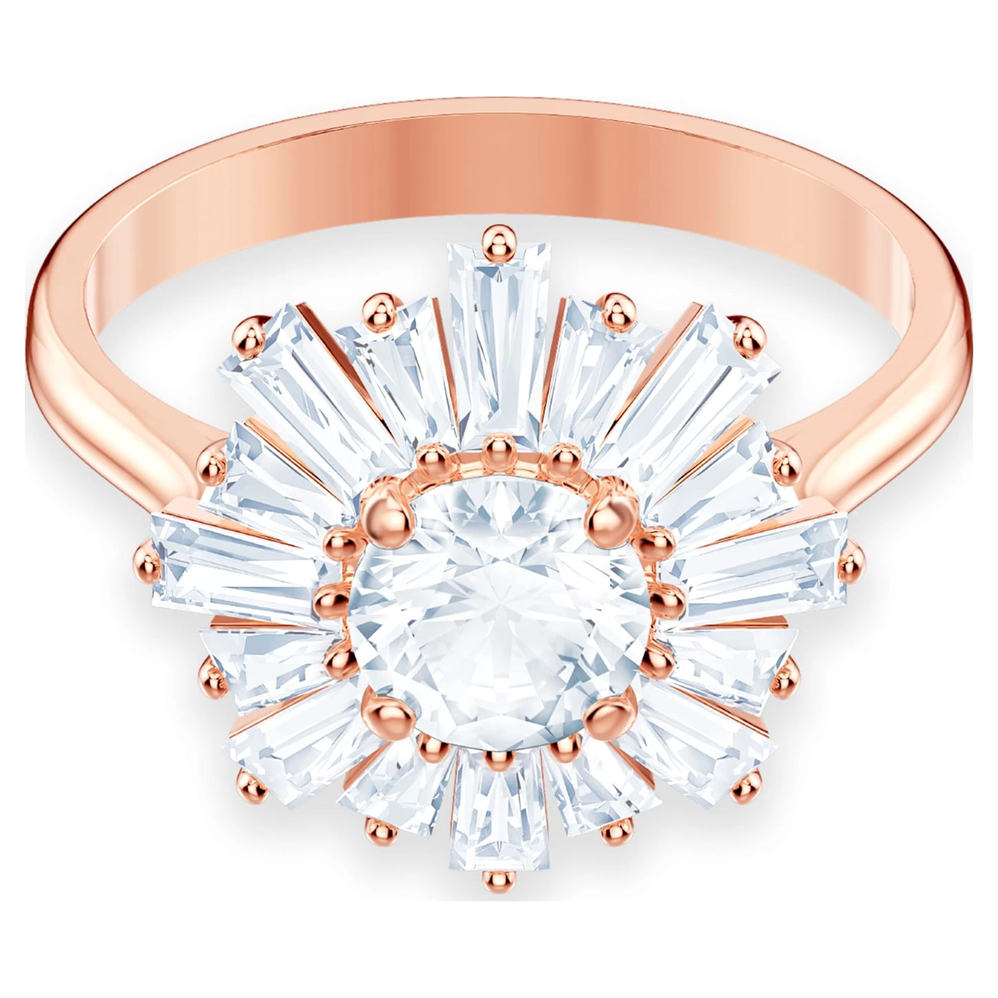 Swarovski Sunshine Ring Mixed Cuts, Sun, White, Rose Gold-tone Plated - Image 2