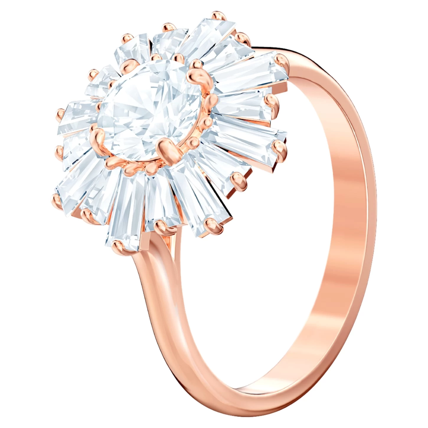 Swarovski Sunshine Ring Mixed Cuts, Sun, White, Rose Gold-tone Plated - Image 3