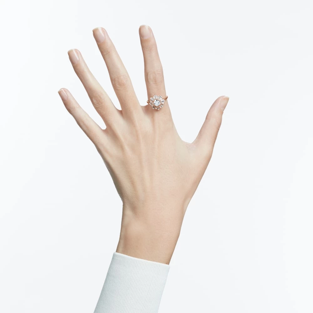 Swarovski Sunshine Ring Mixed Cuts, Sun, White, Rose Gold-tone Plated - Image 5