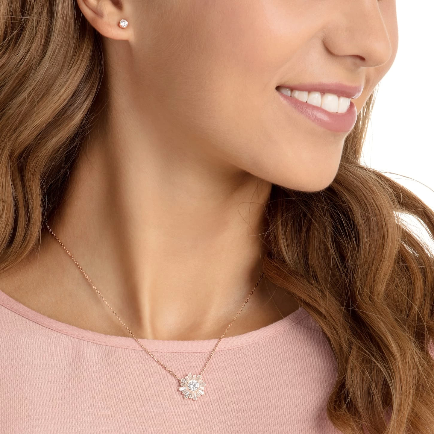 Swarovski Sunshine Set White, Rose Gold-tone Plated