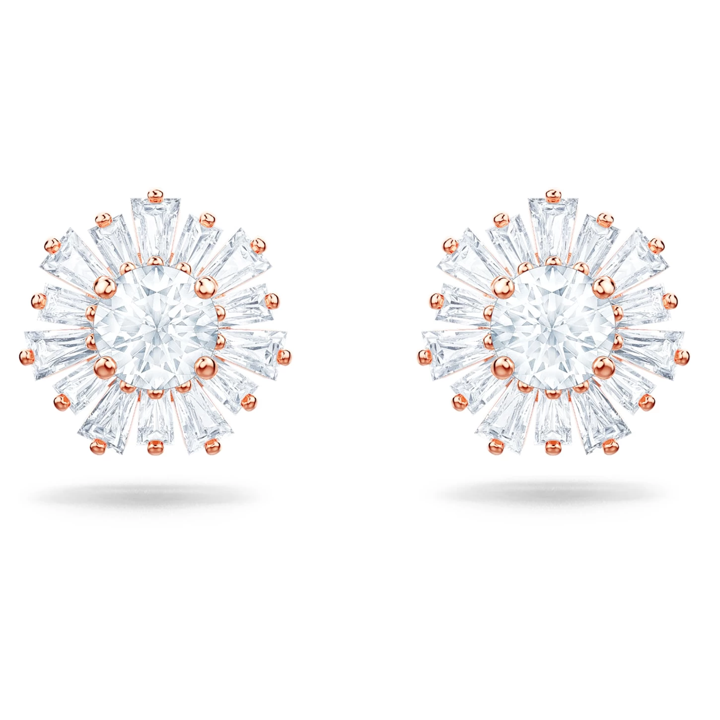 Swarovski Sunshine Stud Earrings Mixed Cuts, Sun, White, Rose Gold-tone Plated - Image 2