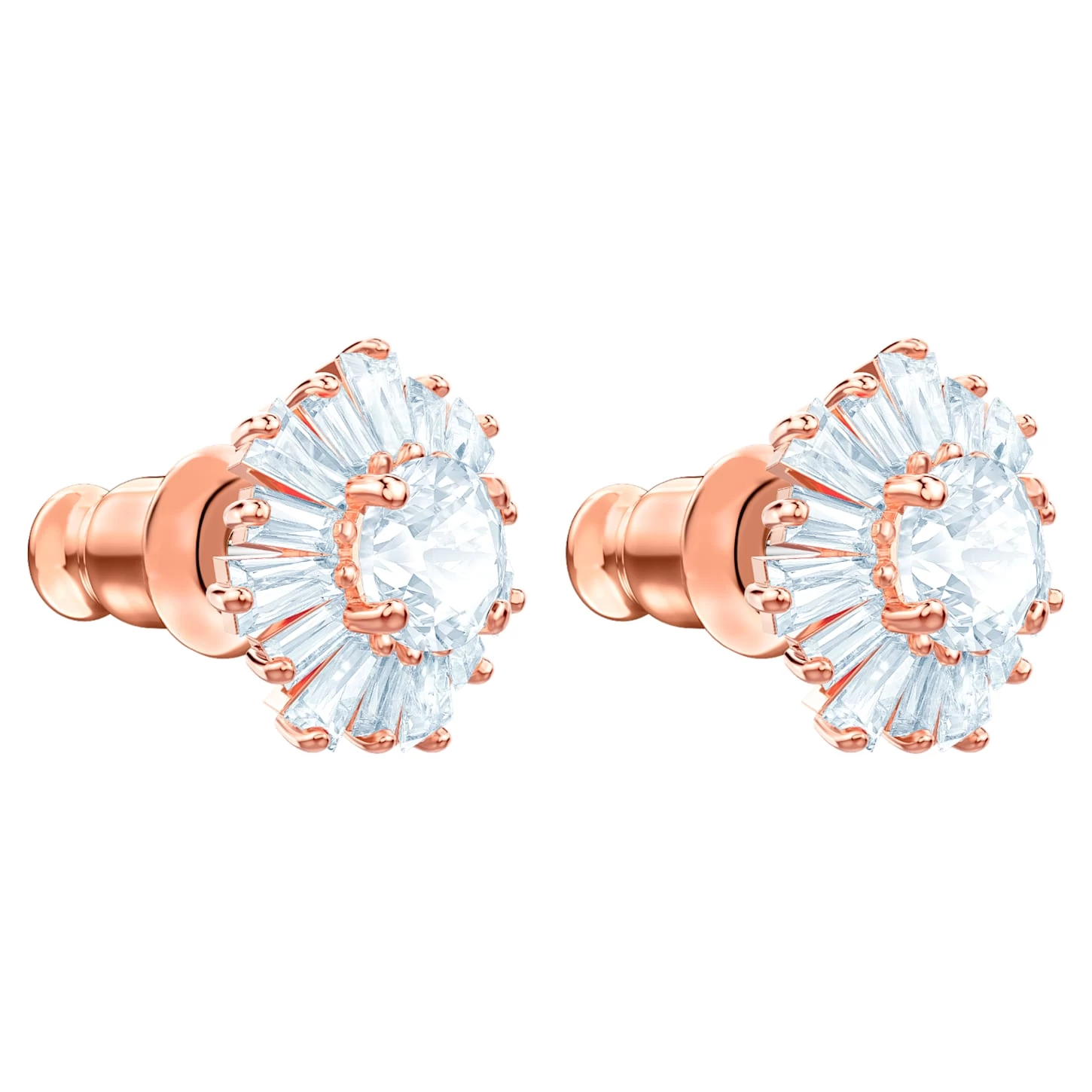 Swarovski Sunshine Stud Earrings Mixed Cuts, Sun, White, Rose Gold-tone Plated - Image 4