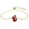 Swarovski Iconic Swan Bracelet Swan, Small, Red, Gold-tone Plated