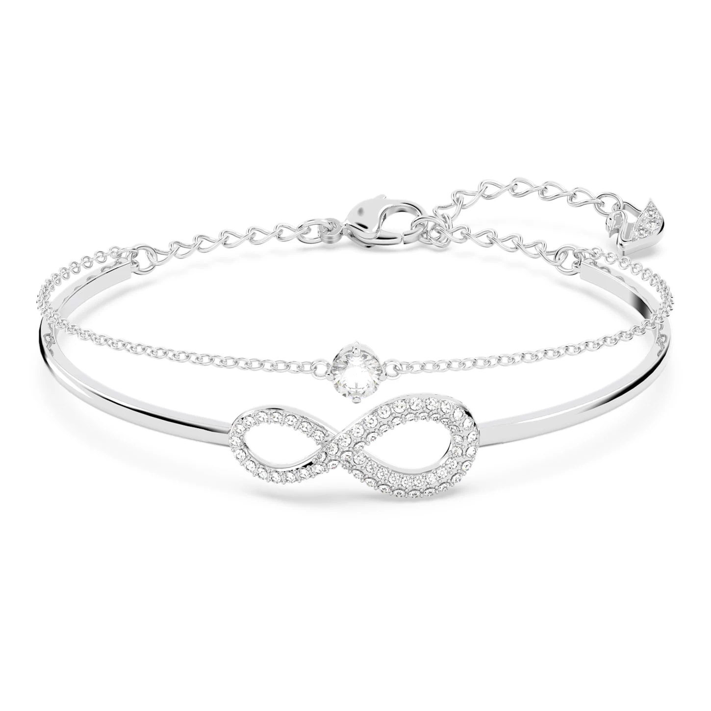 Swarovski Infinity Bangle Infinity, White, Rhodium Plated - Image 2