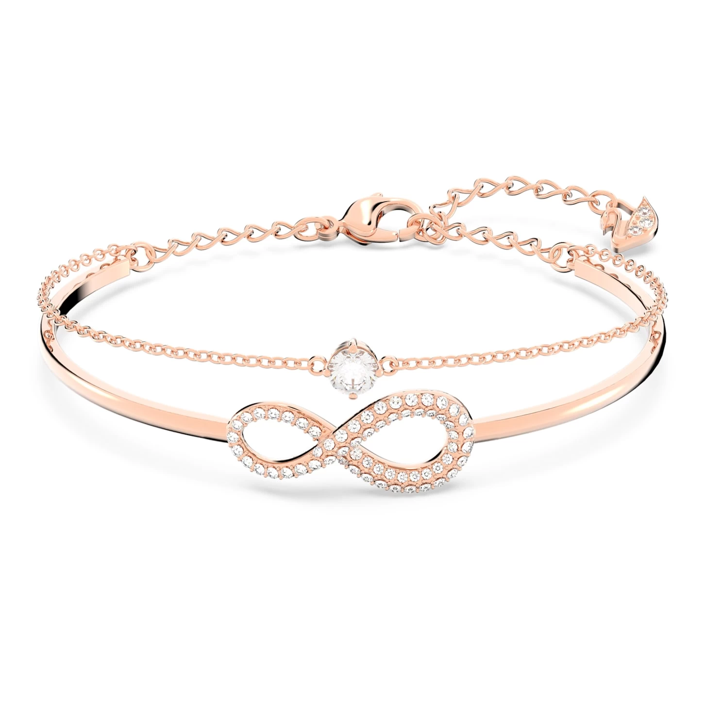 Swarovski Infinity Bangle Infinity, White, Rose Gold-tone Plated - Image 2