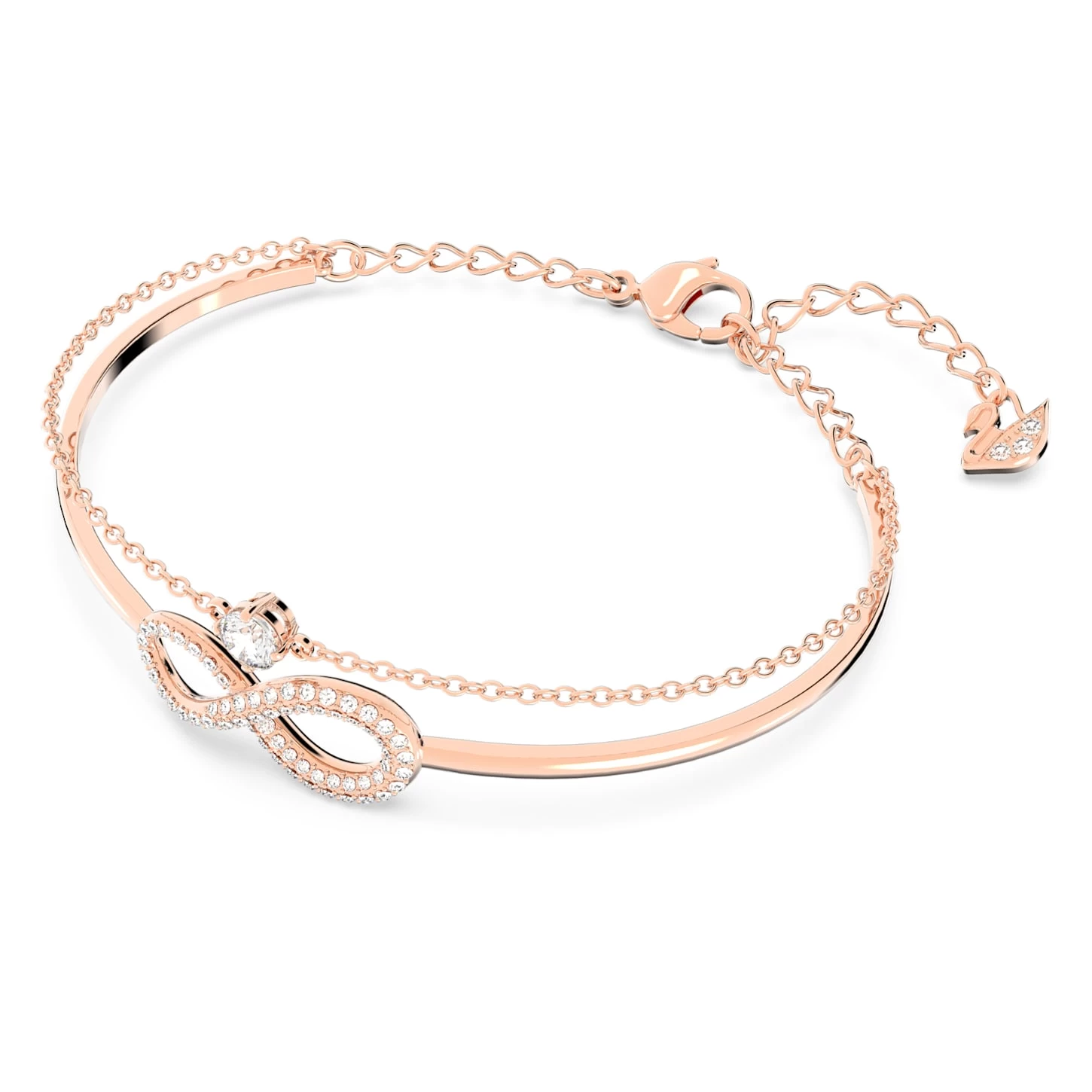 Swarovski Infinity Bangle Infinity, White, Rose Gold-tone Plated - Image 3