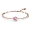 Swarovski Sparkling Dance Bangle Round Cut, Purple, Rose Gold-tone Plated