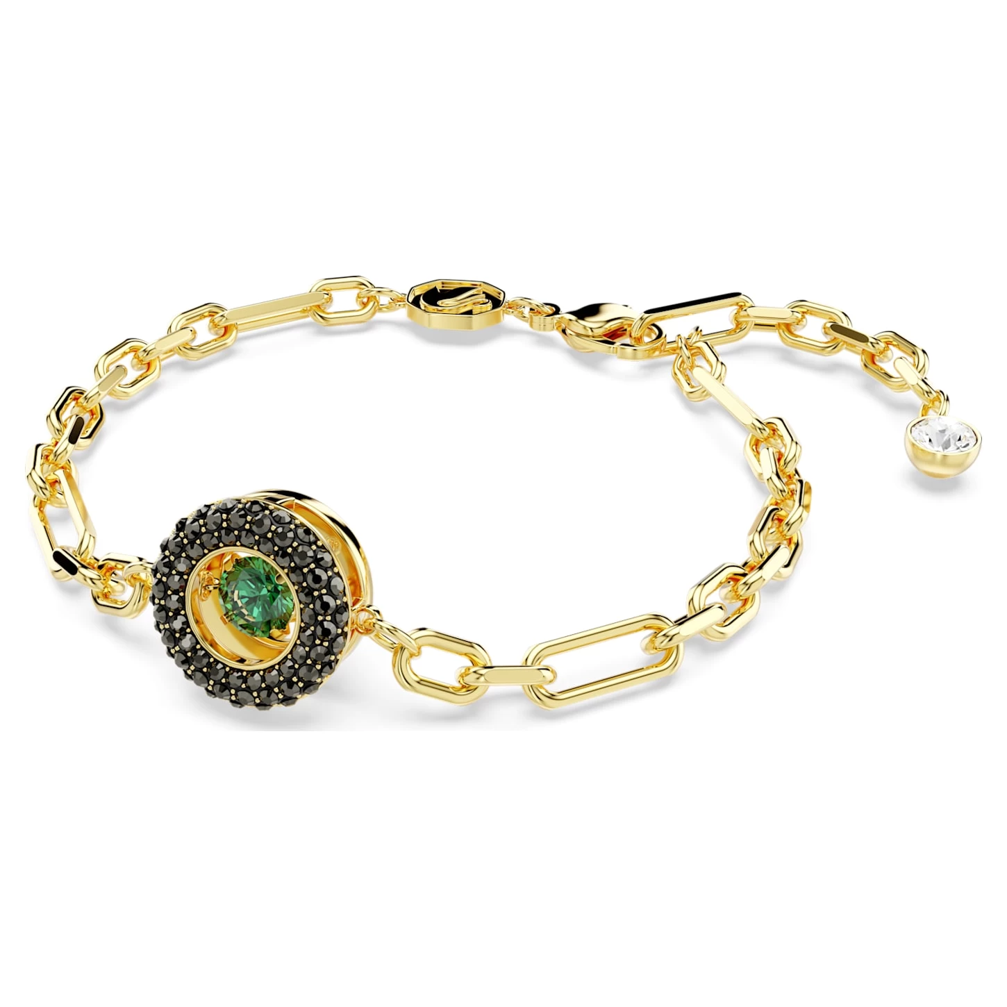 Swarovski Sparkling Dance Bracelet Green, Gold-tone Plated - Image 3