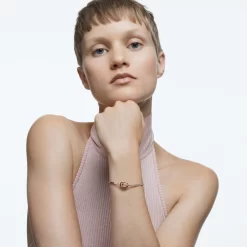 Swarovski Sparkling Dance Bracelet Round Cut, Oval Shape, Red, Rose Gold-tone Plated