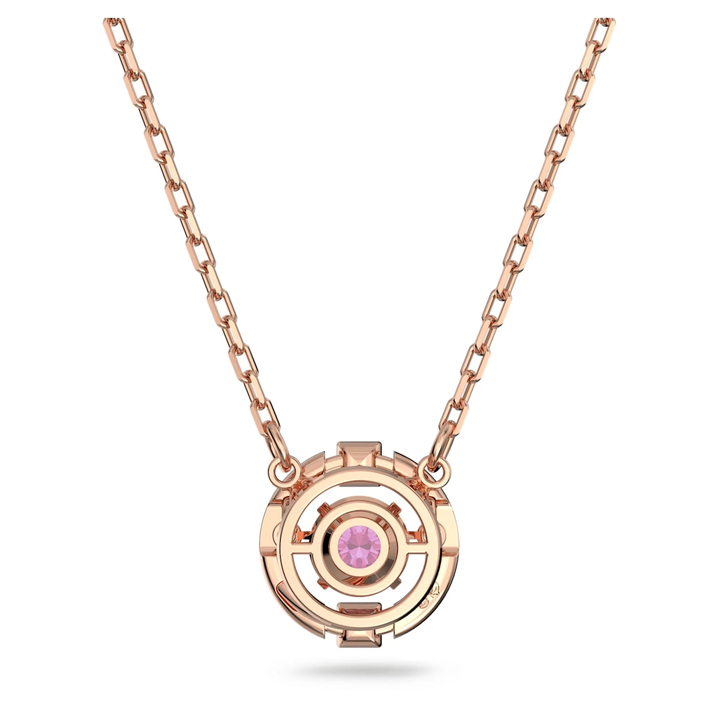 Swarovski Sparkling Dance Necklace Round Cut, Red, Rose Gold-tone Plated - Image 5