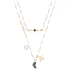 Swarovski Symbolic Necklace Set (2), Moon And Star, Black, Rose Gold-tone Plated