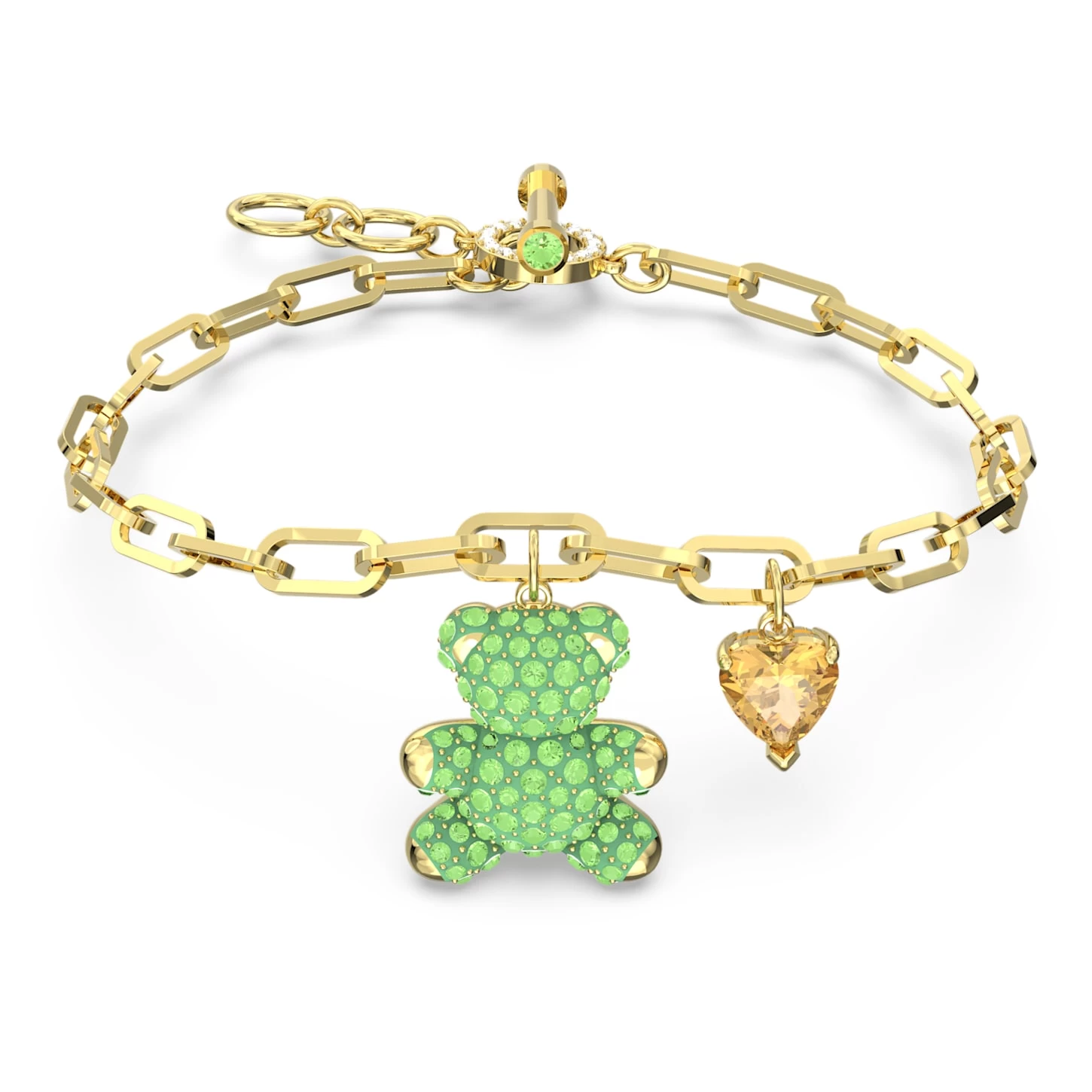Swarovski Teddy Bracelet Bear, Green, Gold-tone Plated - Image 2