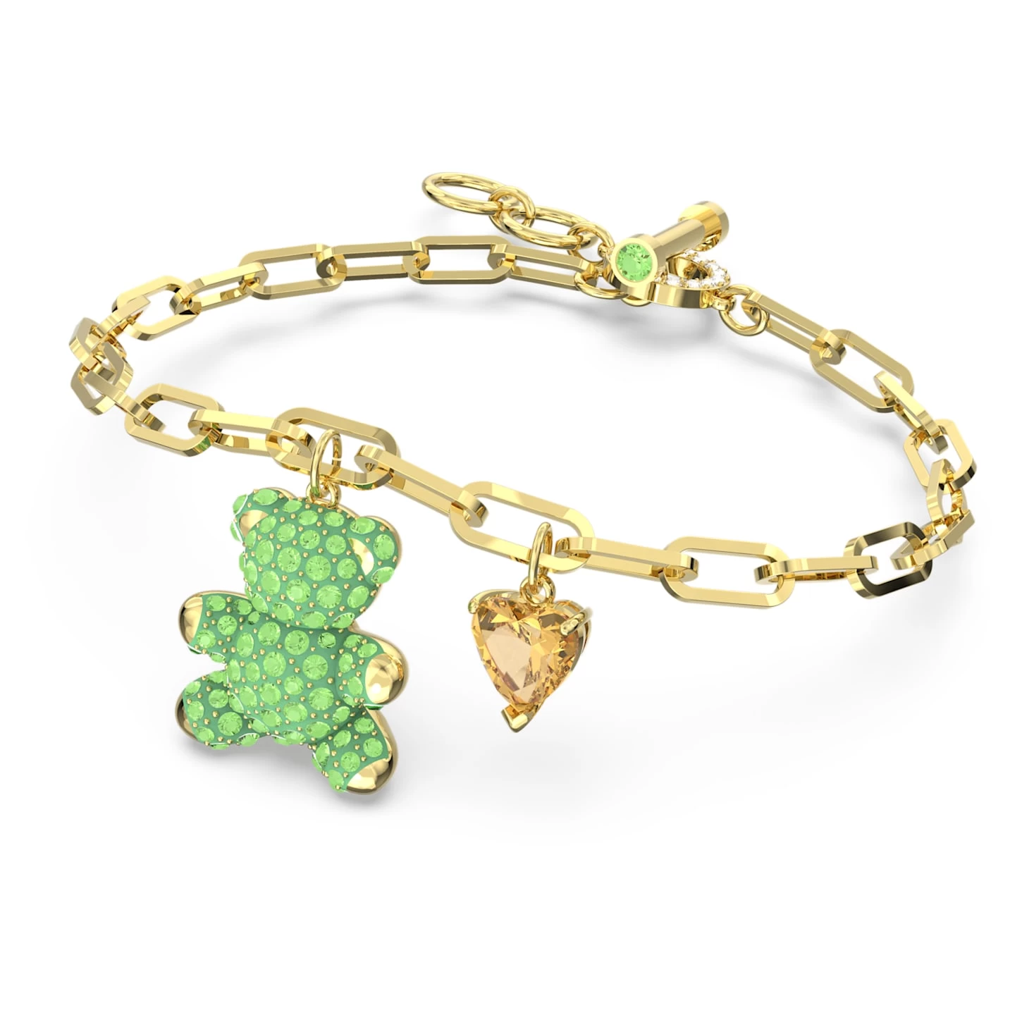 Swarovski Teddy Bracelet Bear, Green, Gold-tone Plated - Image 3