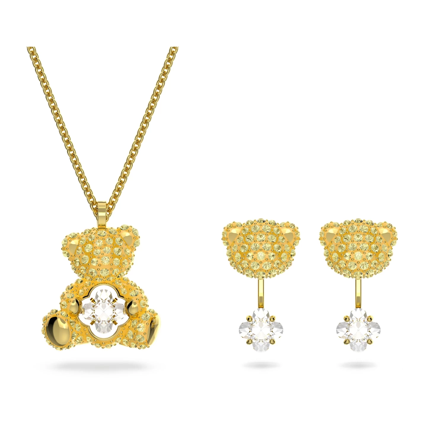 Swarovski Teddy Set Bear, Yellow, Gold-tone Plated - Image 2