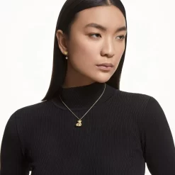 Swarovski Teddy Set Bear, Yellow, Gold-tone Plated