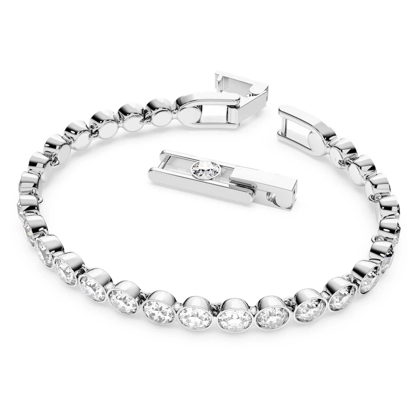 Swarovski Tennis Bracelet Round Cut, White, Rhodium Plated - Image 3