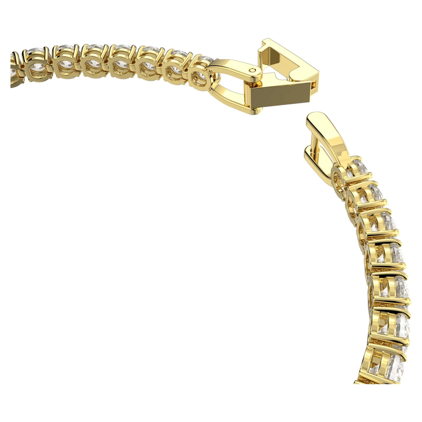 Swarovski Tennis Deluxe Bracelet Round Cut, White, Gold-tone Plated - Image 4