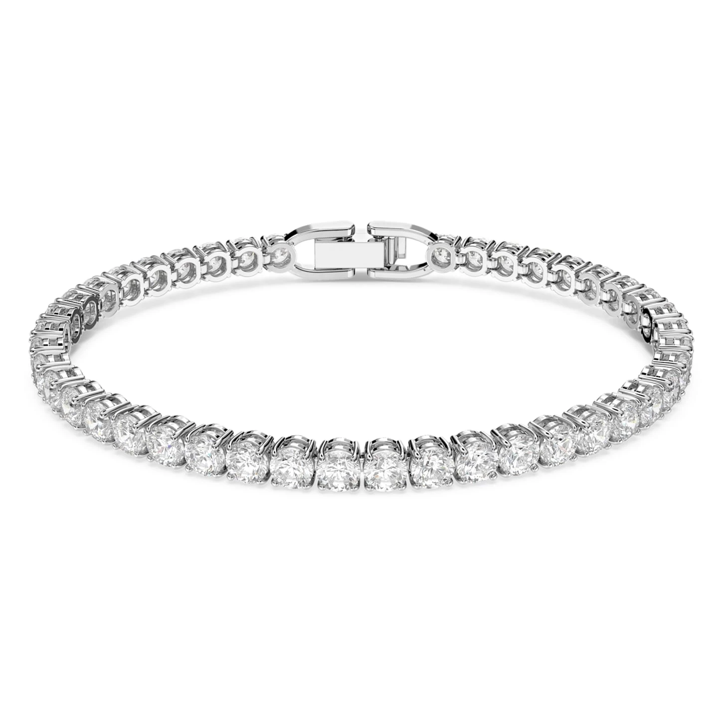 Swarovski Tennis Deluxe Bracelet Round Cut, White, Rhodium Plated - Image 2