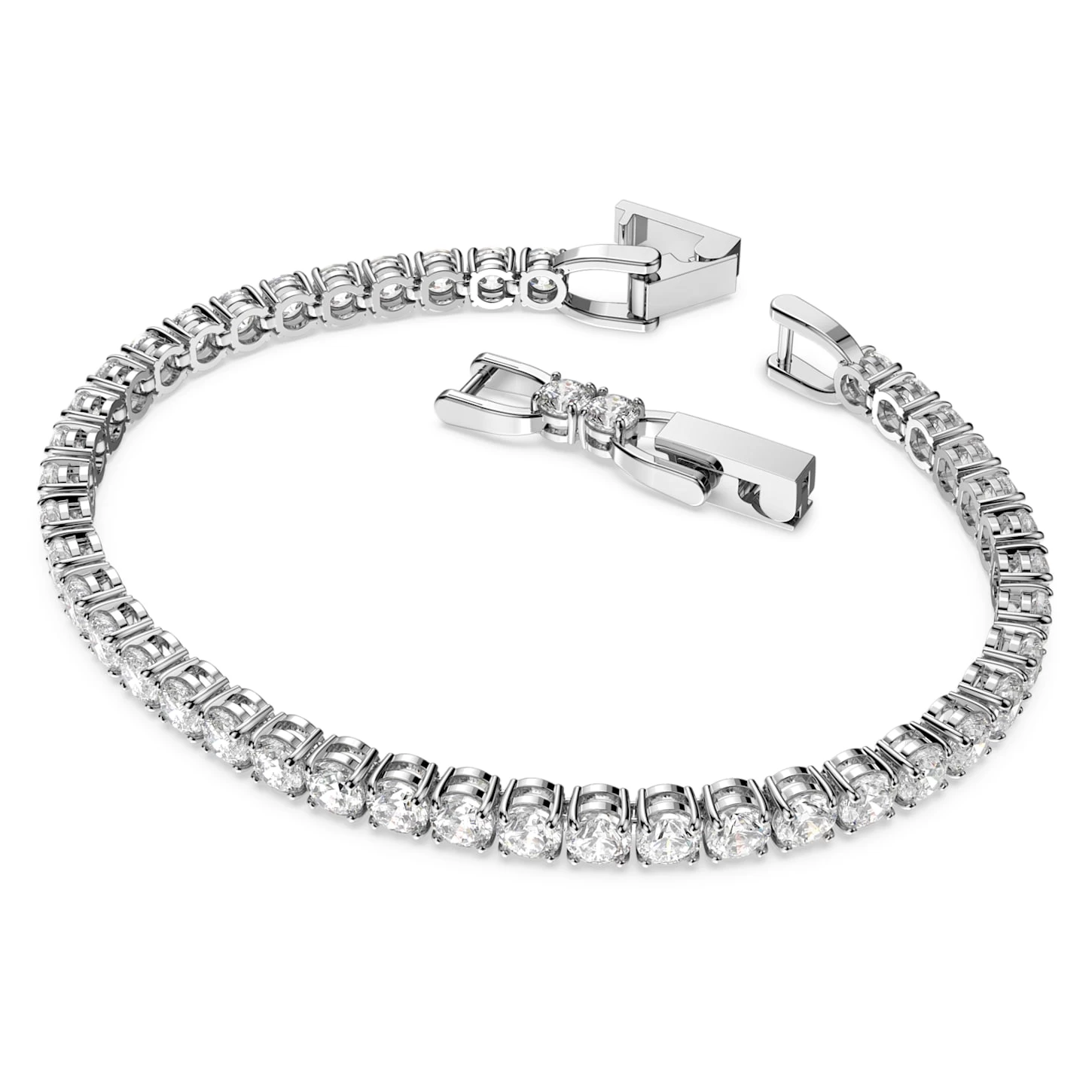 Swarovski Tennis Deluxe Bracelet Round Cut, White, Rhodium Plated - Image 3