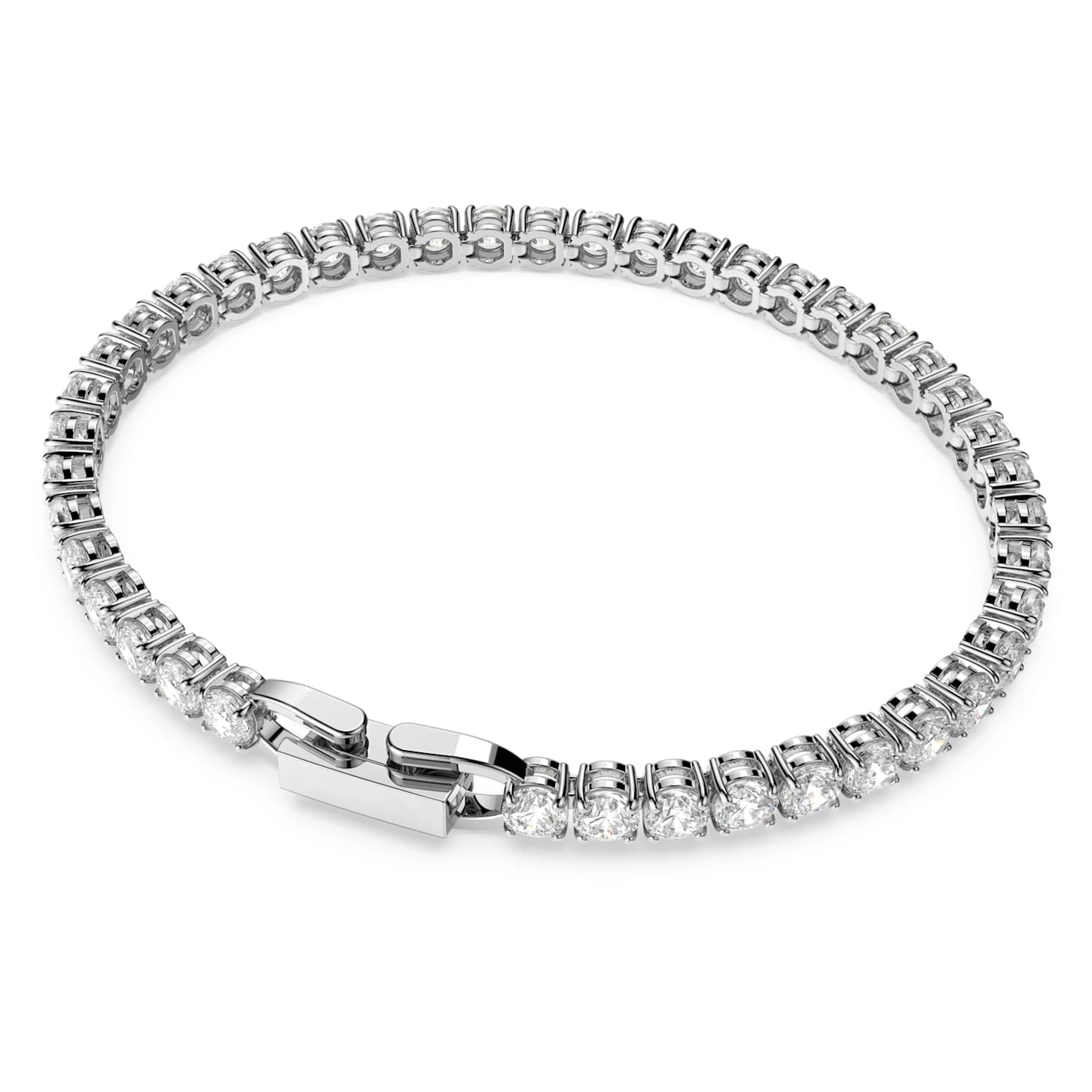 Swarovski Tennis Deluxe Bracelet Round Cut, White, Rhodium Plated - Image 5