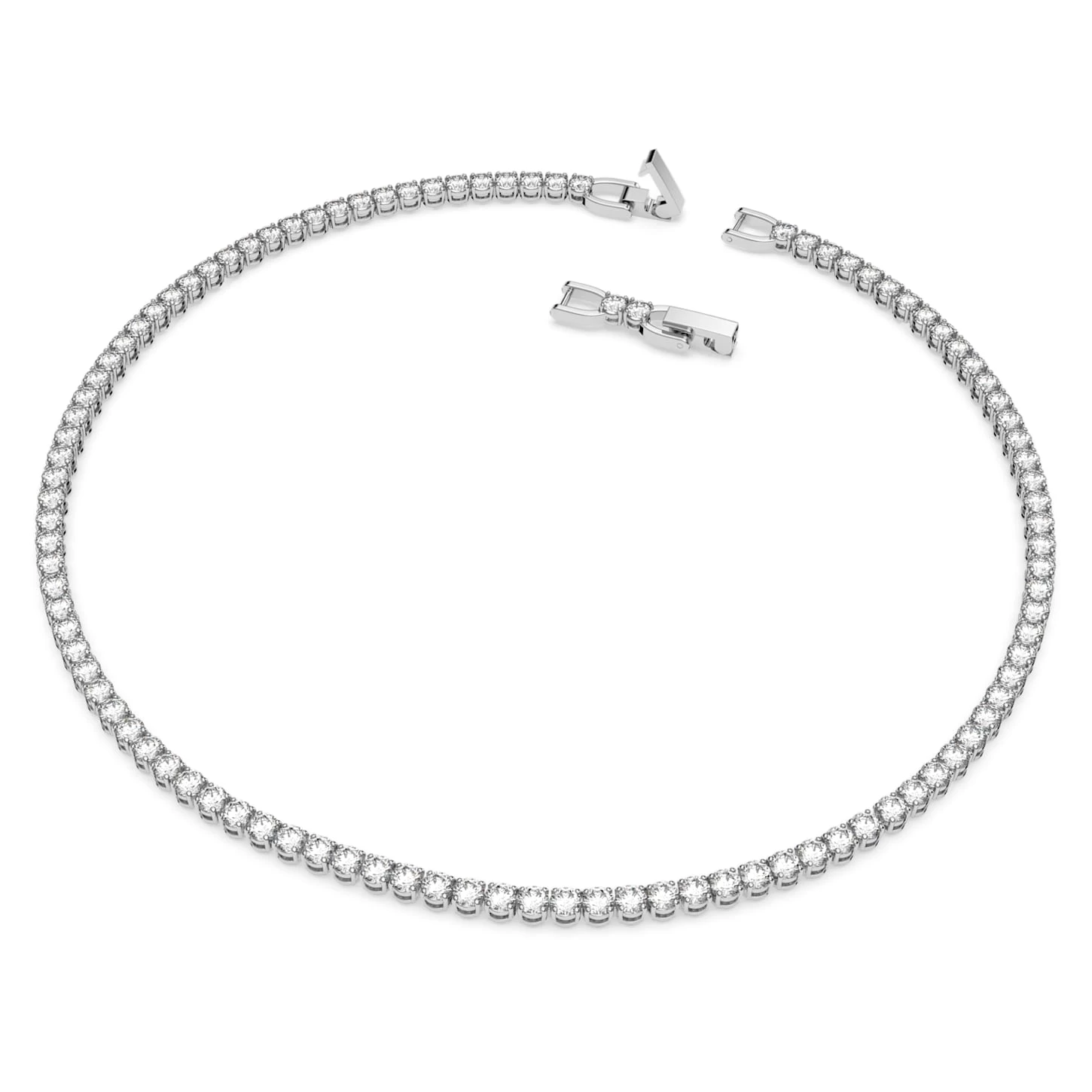 Swarovski Tennis Deluxe Set Round Cut, White, Rhodium Plated - Image 3