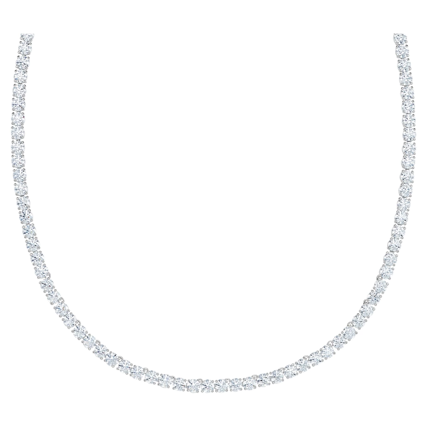Swarovski Tennis Deluxe Set Round Cut, White, Rhodium Plated - Image 4