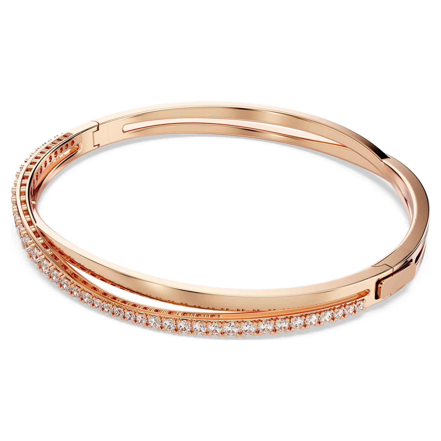 Swarovski Twist Bracelet White, Rose Gold-tone Plated - Image 3
