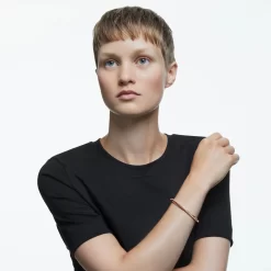 Swarovski Twist Bracelet White, Rose Gold-tone Plated