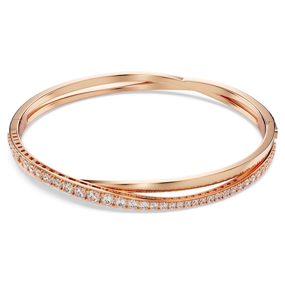 Swarovski Twist Bracelet White, Rose Gold-tone Plated - Image 5