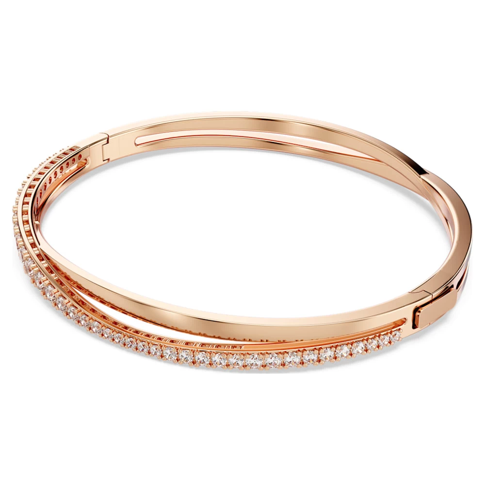 Swarovski Twist Bracelet White, Rose Gold-tone Plated - Image 6