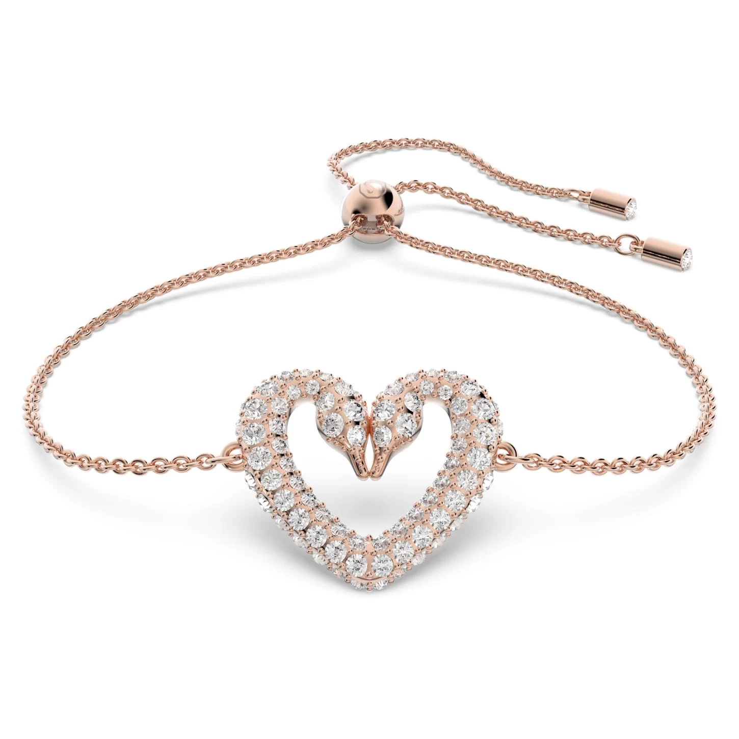 Swarovski Una Bracelet Heart, Medium, White, Rose Gold-tone Plated - Image 2