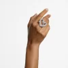Swarovski Una Cocktail Ring Heart, Large, White, Rhodium Plated