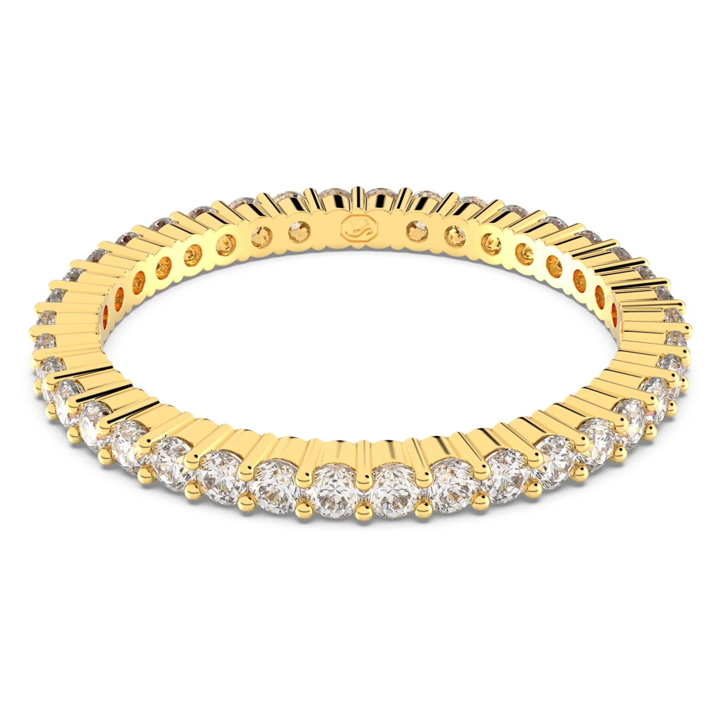 Swarovski Vittore Ring Round Cut, White, Gold-tone Plated - Image 2