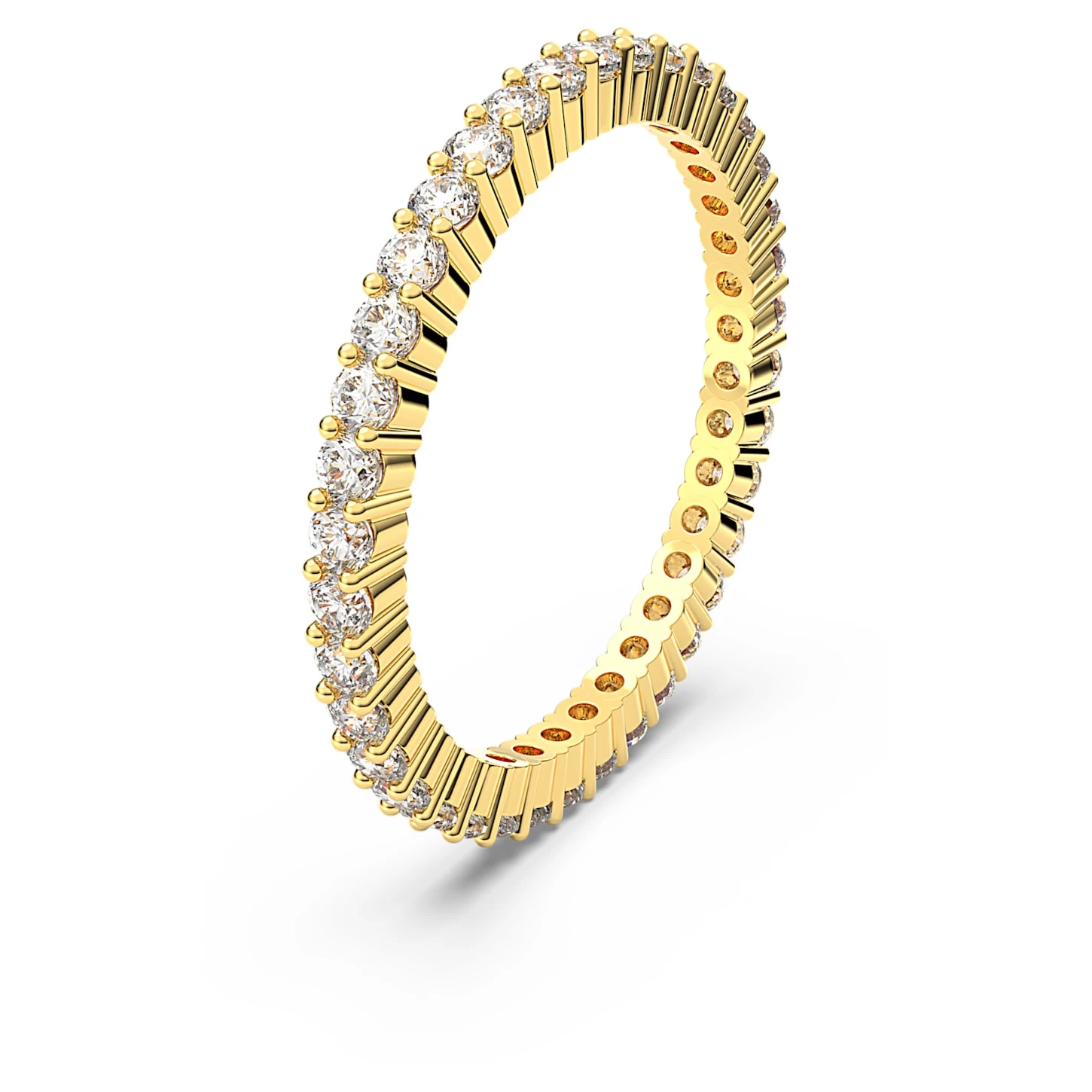 Swarovski Vittore Ring Round Cut, White, Gold-tone Plated - Image 3