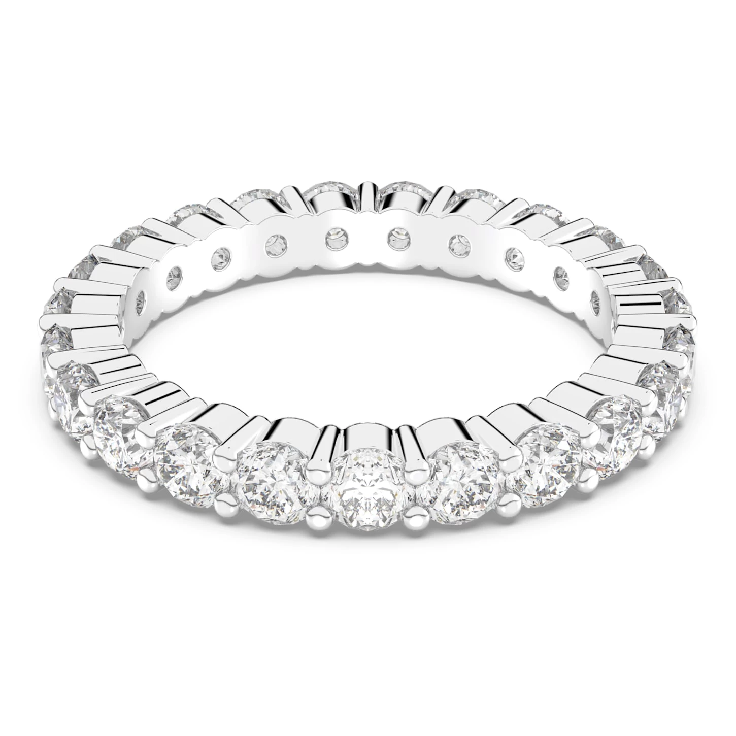 Swarovski Vittore XL Ring Round Cut, White, Rhodium Plated - Image 2
