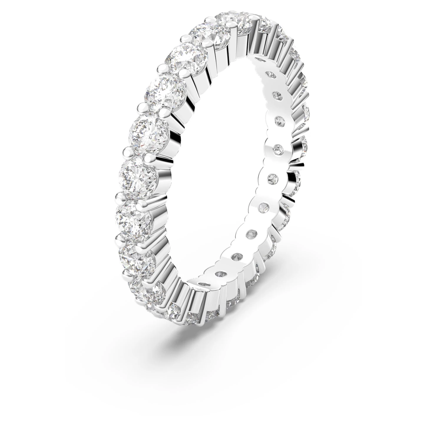Swarovski Vittore XL Ring Round Cut, White, Rhodium Plated - Image 3