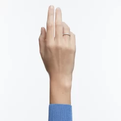 Swarovski Vittore XL Ring Round Cut, White, Rhodium Plated