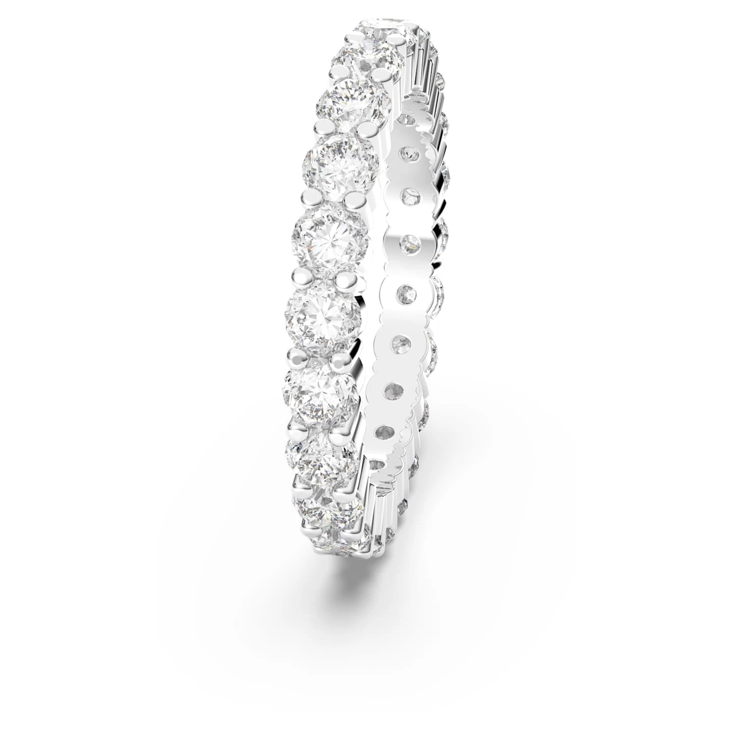 Swarovski Vittore XL Ring Round Cut, White, Rhodium Plated - Image 4