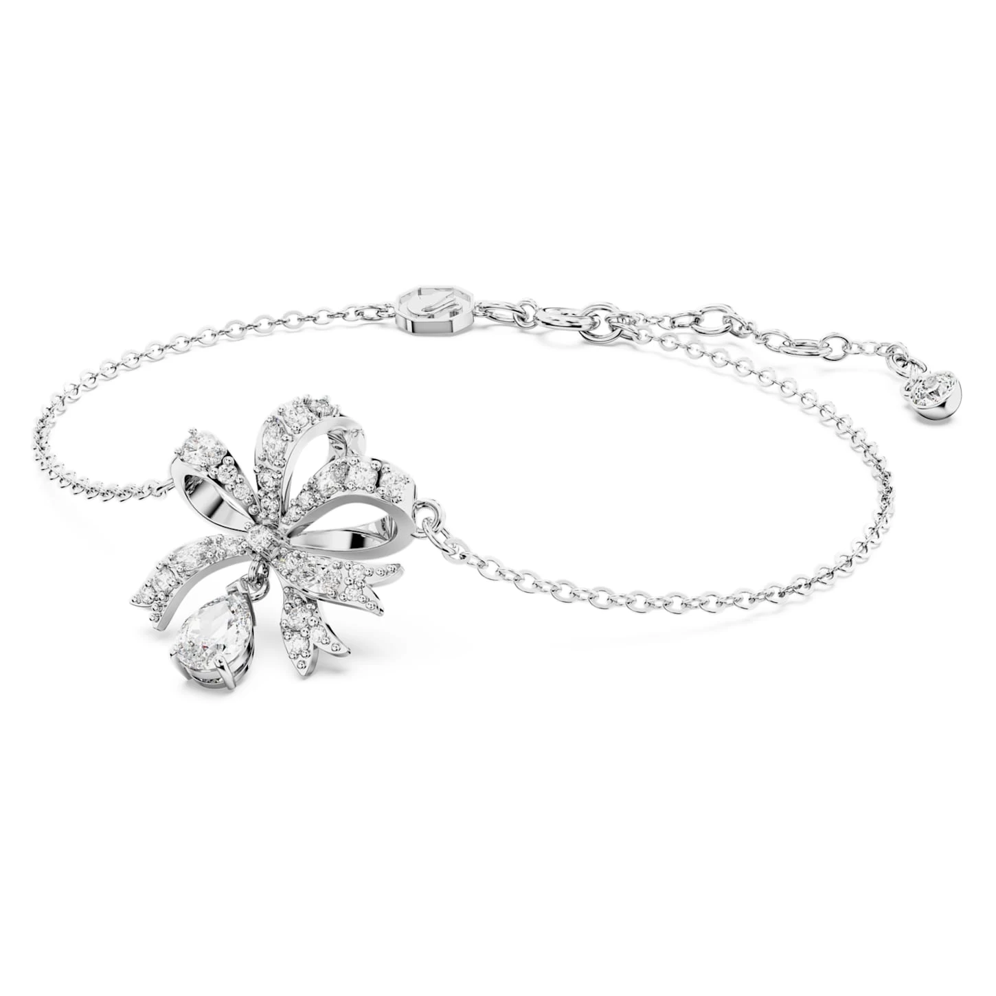 Swarovski Volta Bracelet Bow, White, Rhodium Plated - Image 3